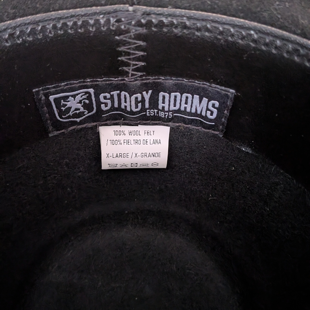 Stacy Adams Black Fedora with Logo Band - Picture 3 of 4